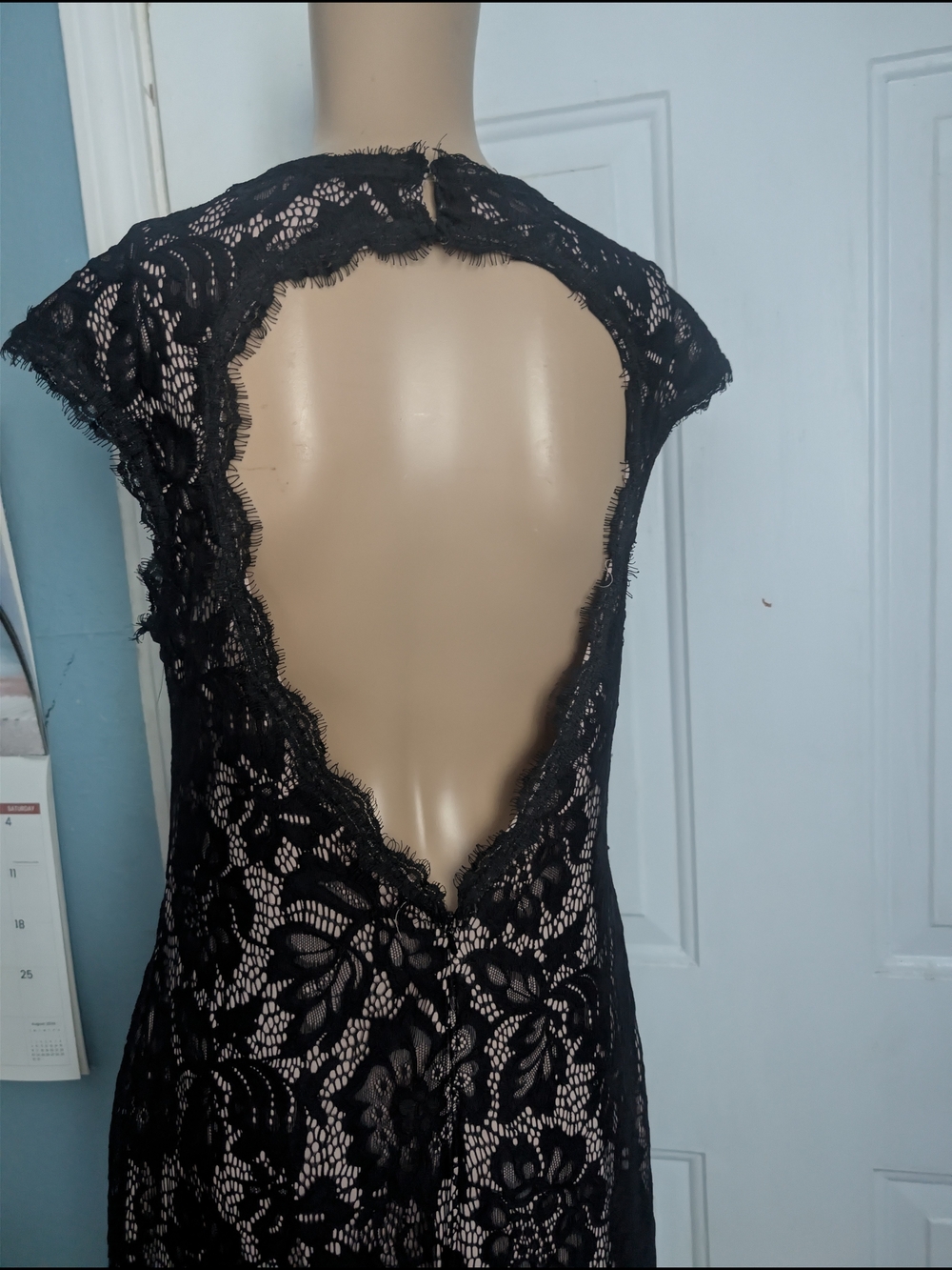 Betsy & Adam Black Lace Overlay Maxi Dress - Picture 6 of 10